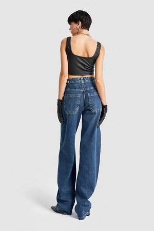 Женские джинсы с полным оттенком, цветной пояс с регулируемой талией, супер длинные джинсы свободного покроя