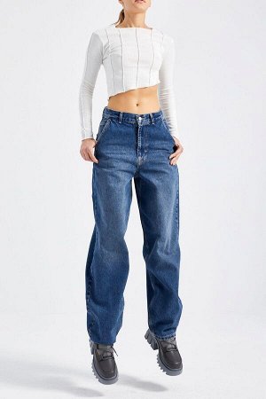 Женские джинсовые брюки свободного покроя из тонированного денима цвета Skater