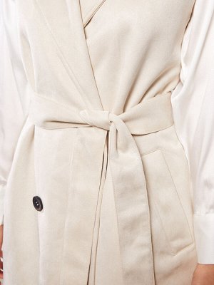 Классический замшевый женский классический жилет с воротником куртки