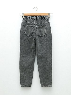 Женские джинсовые брюки Rodeo с эластичной талией, бумажный пакет, прямой карман с деталями