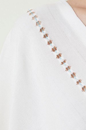 Короткое пляжное платье Serene - бирюзовый вязаный ажур
