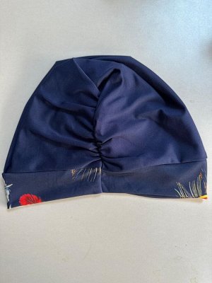 Женский темно-синий купальник-хиджаб из лайкры с длинными рукавами, полностью покрытый перьями, HZL23S-AR12531