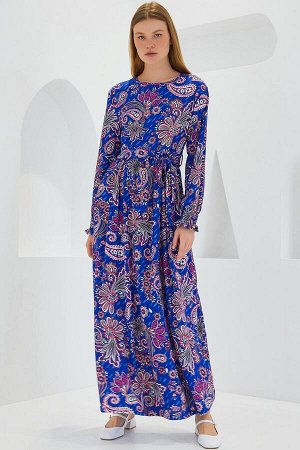 Женское вязаное платье-хиджаб Saks с цветочным узором 1525