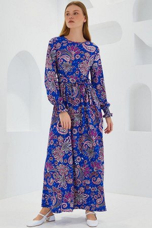 Женское вязаное платье-хиджаб Saks с цветочным узором 1525