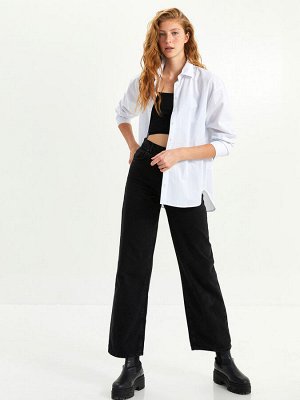 XSIDE Простая женская рубашка из поплина большого размера с застежкой на пуговицы спереди и длинными рукавами