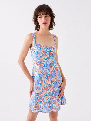 Женское платье с вырезом в форме сердца и цветочным ремнем