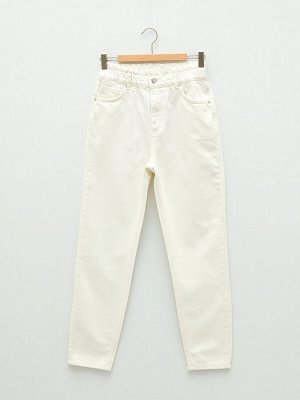 Женские джинсовые брюки стандартного кроя с эластичной резинкой на талии и прямыми карманами