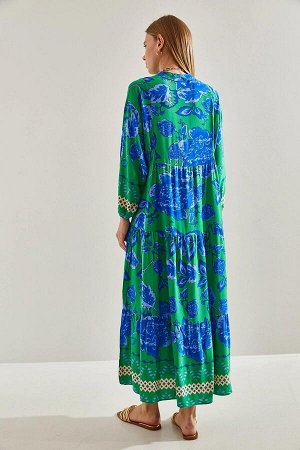 Женское вискозное платье с разноцветным узором