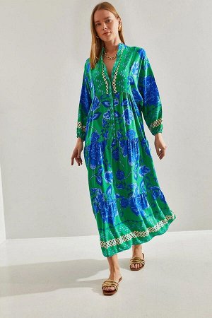 Женское вискозное платье с разноцветным узором