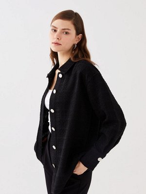 Женская куртка-рубашка оверсайз с длинным рукавом с собственным узором