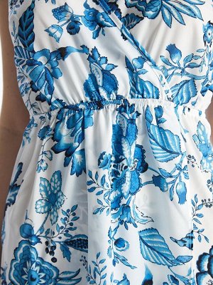 Женское синее длинное платье