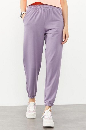 Фиолетовый женский спортивный костюм с карманами и высокой талией удобной формы, эластичный низ женского спортивного костюма - 94583
