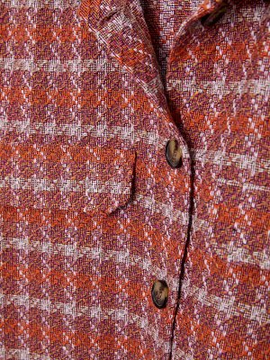 Женская твидовая куртка-рубашка с длинным рукавом и застежкой на пуговицы спереди