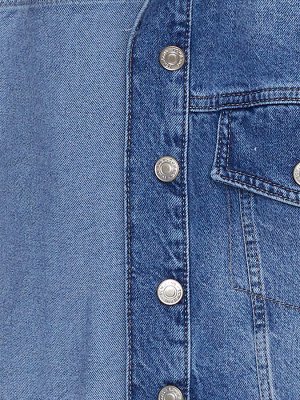 Женская джинсовая куртка родео с длинными рукавами и карманом на воротнике рубашки