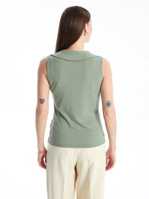 Женская однотонная футболка с воротником-поло для спортсменов