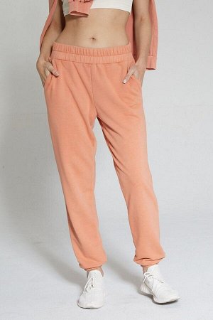 Оранжевые женские спортивные штаны для бега из органического хлопка с высокой талией, окрашенные в минералы - Mila