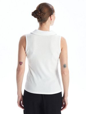 Женская однотонная футболка с воротником-поло для спортсменов