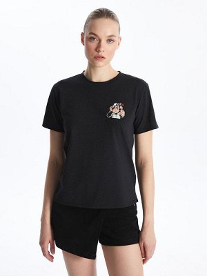 Женская футболка с коротким рукавом с круглым вырезом и принтом ностальгической обезьяны