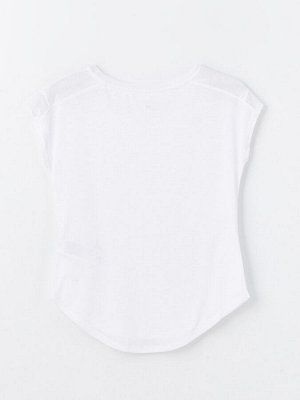 Простая женская спортивная футболка с круглым вырезом и короткими рукавами