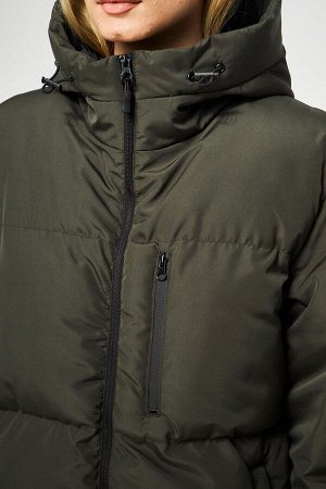 Женское водо- и ветрозащитное надувное зимнее пальто на подкладке с капюшоном BDM-400