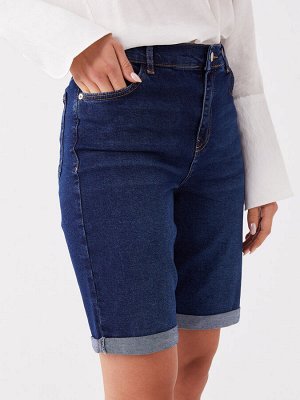Женские джинсовые шорты узкого кроя с нормальной талией