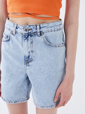 Женские джинсовые шорты узкого кроя с высокой талией