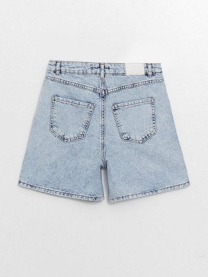 Женские джинсовые шорты узкого кроя с высокой талией