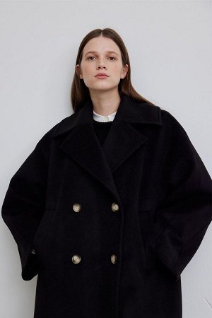 Двубортное пальто Alexa Premium черное