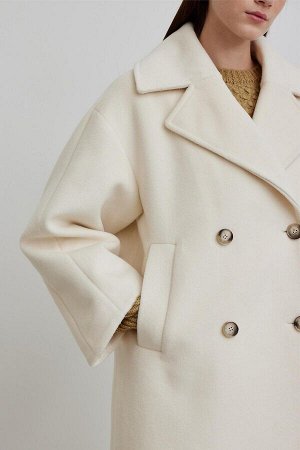 Двубортное пальто Alexa Premium цвета экрю