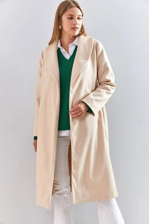 Женское пальто из кешью с поясом 2173
