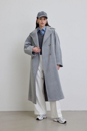 Двубортное пальто Alexa Premium Серое