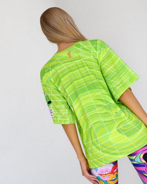 Футболки Bona Fide: OVERSIZE T- shirt JOY "Green" от бренда спортивной женской одежды Bona Fide