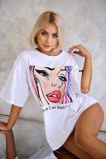Футболки Bona Fashion: OVERSIZE T-shirt &quot;Beautiful&quot; от бренда спортивной женской одежды Bona Fide