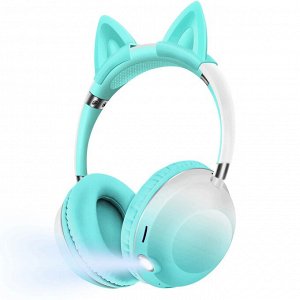 Беспроводные накладные наушники с LED фонариком Cats Gradient