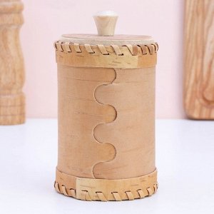 Туес «Соль», 8,5*8,5*12 см, микс, береста