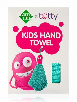 Детское полотенце для рук Green Fiber & Totty, бирюзовое