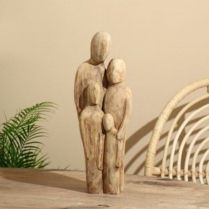 Абстракция «Семья», 15.5x7x41.5 см, манговое дерево
