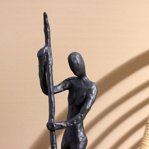 Сувенир «Лодочник», 28x9.5x37.5 см, полимерная смола, манговое дерево