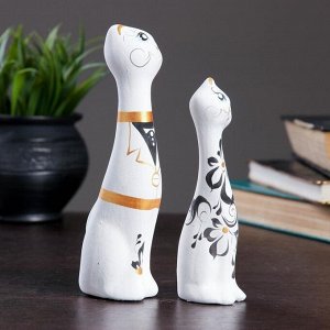 Набор фигурок керамика «Love Коты», 2 шт., белые, 5x8x18 см