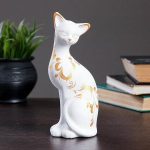 Фигура керамика «Кошка ушастая», 7x8x20 см, белая