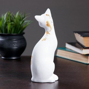 Фигура керамика «Кошка ушастая», 7x8x20 см, белая