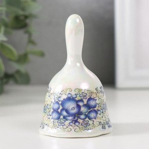 Колокольчик керамика "Синие цветы с завитками" 4,8х4,8х7,8 см
