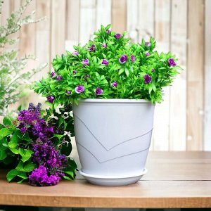 Горшок для цветов "Венеция", объем 3.1 л., D19,цвет БЕЛЫЙ, с поддоном