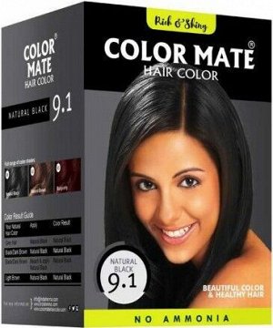 9.1 Краска для волос ColorMate на основе натуральной хны натуральный черный цвет 75 г