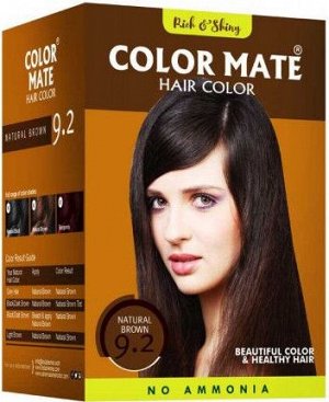9.2 Краска для волос Color Mate на основе натуральной хны натуральный коричневый цвет 75 г
