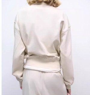 ТОЛСТОВКА C ДЕТАЛЯМИ В РУБЧИК И ЗАСТЕЖКОЙ-МОЛНИЕЙ арт. 3199305, экрю