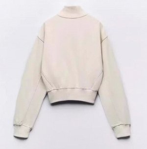 ТОЛСТОВКА C ДЕТАЛЯМИ В РУБЧИК И ЗАСТЕЖКОЙ-МОЛНИЕЙ арт. 3199305, экрю