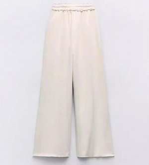 БРЮКИ ШИРОКИЕ В РУБЧИК  арт. 3199306, экрю