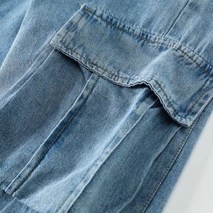 Летний комплект для мальчика: футболка с принтом + джинсовые шорты, горчичный/синий