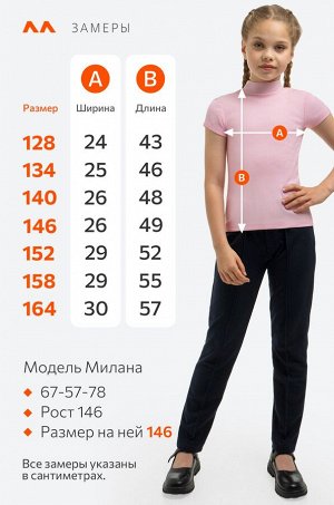 Водолазка для девочки в рубчик с коротким рукавом Happyfox